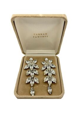 Farrah Fawcett Collection Vintage Austrian Crystal Clip On Earrings